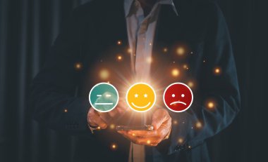 Müşteri memnuniyet oylaması. İş pazarlama anketi.