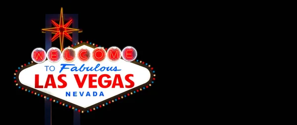 Bienvenido Fabuloso Cartel Las Vegas Nevada Sobre Fondo Negro —  Fotos de Stock