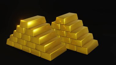 Siyah arkaplanda ince altın çubuk oluşturuluyor