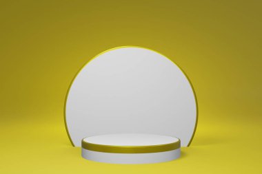 Üç boyutlu canlandırma, soyut podyum sahne arkaplanı. Ürün sunumu, modelleme, kozmetik ürünü, sahne kaidesi veya platformu göster
