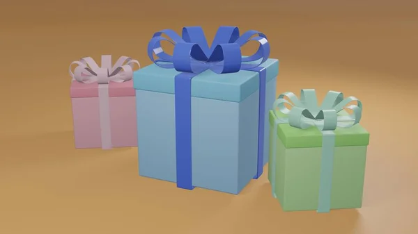 Rendering Colorful Gift Box — Stock Photo, Image