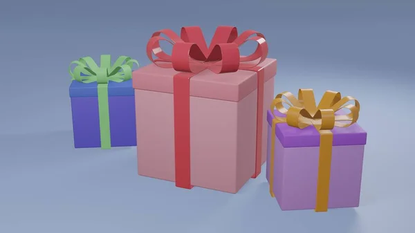 Rendering Colorful Gift Box — Stock Photo, Image