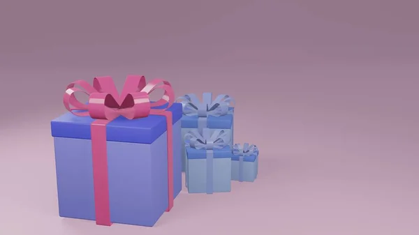 Rendering Colorful Gift Box — Stock Photo, Image