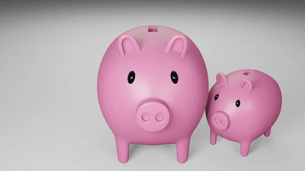 Render Pink Piggy Bank White Background Business Financial Concept — Stock Photo, Image