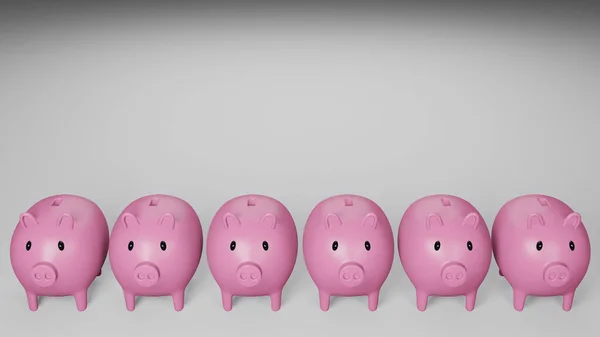 Render Pink Piggy Bank White Background Business Financial Concept — Stock Photo, Image