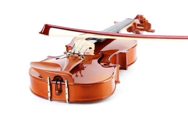 Violino con bastoncino isolato su sfondo bianco — Foto Stock