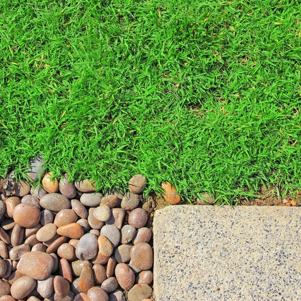 Grass stones and slab texture — Stock Photo, Image