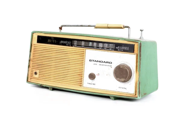 Grungy retro radio on isolated white background — Stock Photo, Image