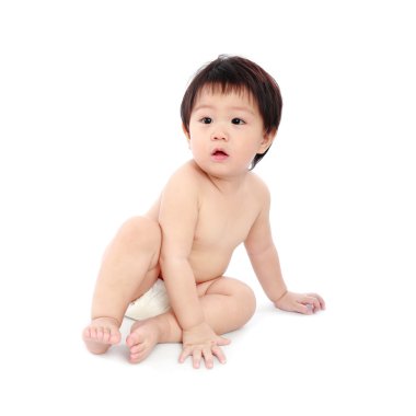 Yeni doğan bebek izole beyaz arka plan