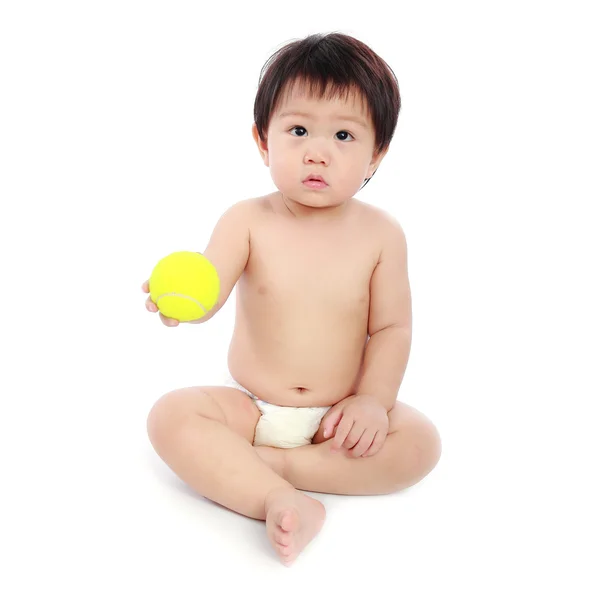 Adorable newborn baby isolated white background — Stock Photo, Image