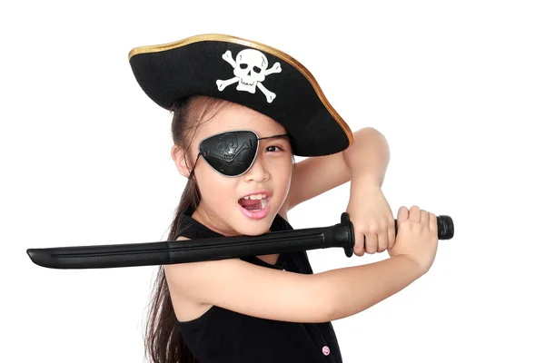 Pirate girl isolated white background Stock Image