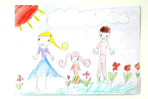 6 歳児の絵画 — ストック写真