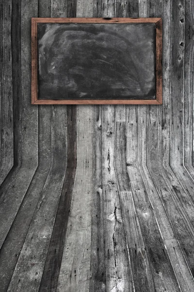 Vägg- och trä textur med blackboard — Stockfoto