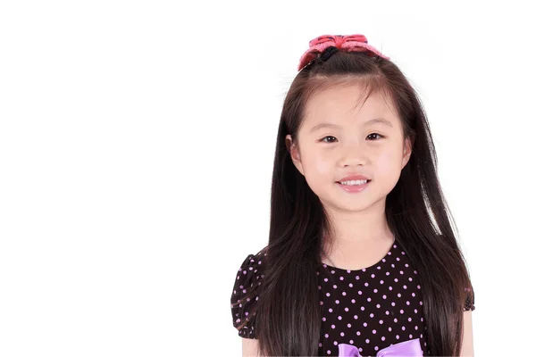 Asian little girl on a white background — Stock Photo, Image