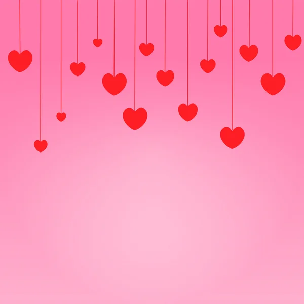 Rote Herzen fallen am Valentinstag — Stockfoto