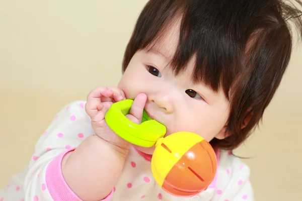 Baby girl on the bed — Stock Photo, Image