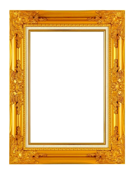 Oude antieke gouden frame geïsoleerd op witte achtergrond — Stockfoto