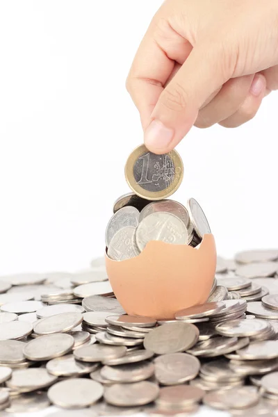 Hand holding coin — Stock Photo, Image