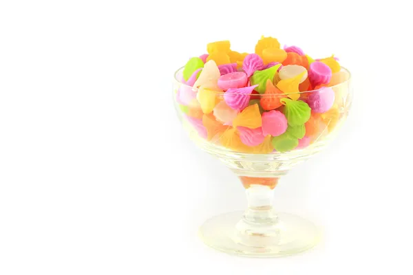 Colorful sweetness Thai style dessert in glass — Stock Photo, Image