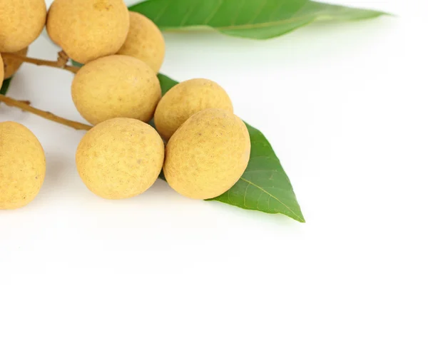 Fruto longan aislado sobre fondo blanco — Foto de Stock