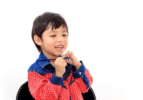 Asian little cowboy — Stock Photo, Image