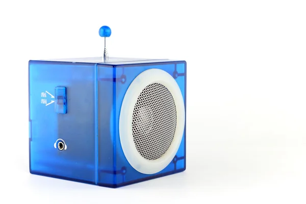 青いラジオ キューブ ボックス — ストック写真