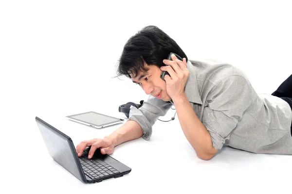 Businessman working on laptop — Stock Photo, Image