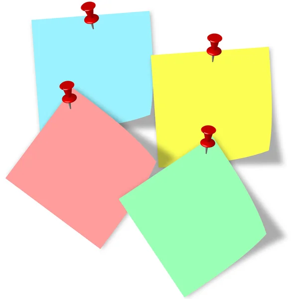 Post it note 4 color overlap — Stock Photo, Image