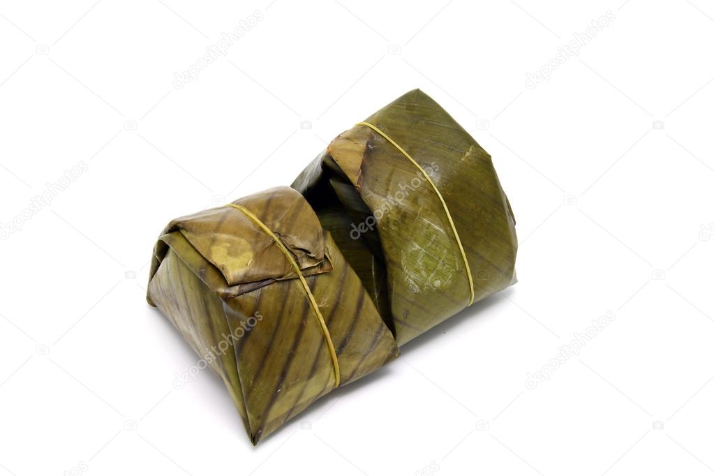 Banana leaf wrapped rice