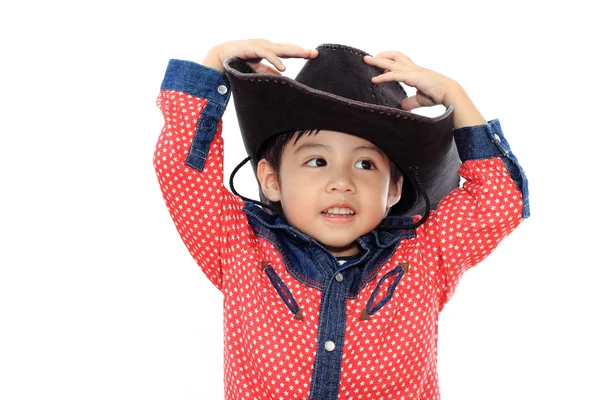 Asian little cowboy — Stock Photo, Image