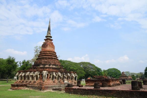 WAT chang lom sukhothai yılında unesco — Stok fotoğraf