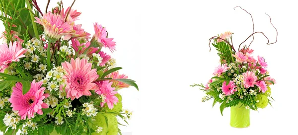 Vaso di fiori su sfondo bianco — Foto Stock
