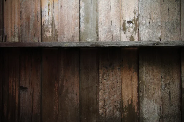 Wood Shelf on Wood Wall — Stock Photo, Image