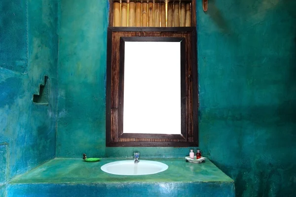 Bagno moderno interno verde — Foto Stock