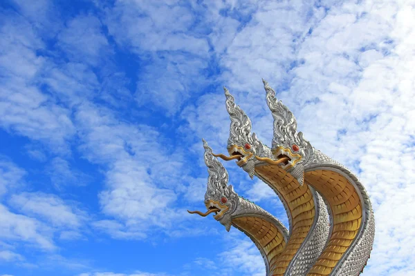 3 head great Naga under the blue sky — Stock Photo, Image