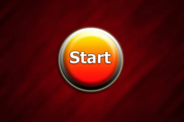 Start button on red glass background — Stock Photo, Image