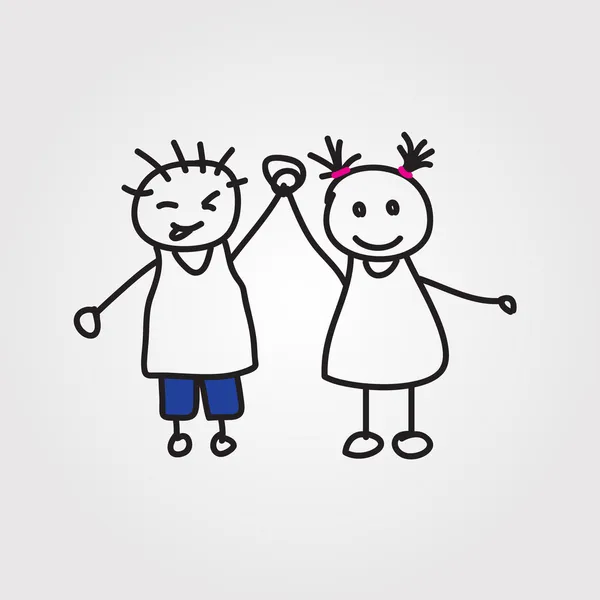 Enfants vecteur dessiné à la main — Image vectorielle