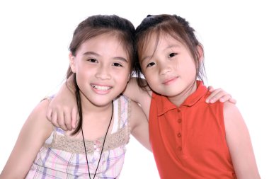 Beyaz arka plan üzerinde izole kız