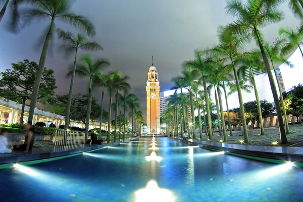 Torre do relógio de Hong Kong à noite Fotos De Bancos De Imagens Sem Royalties