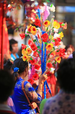 Chiangmai, Tayland-Mart 30:Poi seslendirdi uzun Festivali, geleneksel