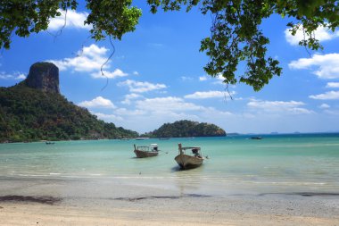long boat at railay in Krabi, Thailand