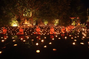 Chiang Mai Tayland-Şubat 14: Vesak Day.Traditional Budist