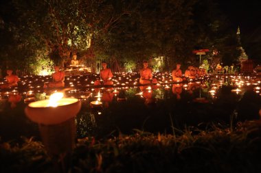 Chiang Mai Tayland-Şubat 14: Vesak Day.Traditional Budist