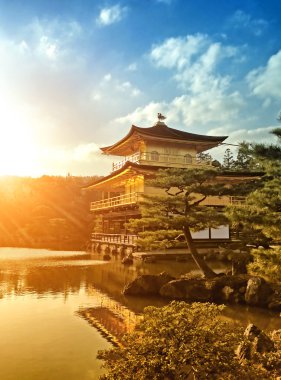 ünlü altın köşk kinkaku-ji, kyoto, Japonya