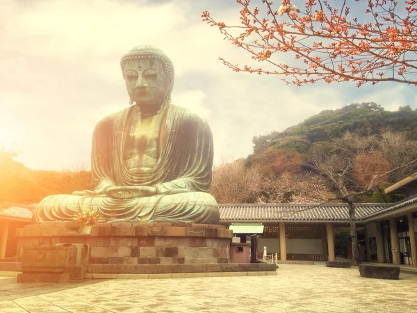 Famosa estatua de bronce del Gran Buda en Kamakura, templo de Kotokuin . — Foto de Stock