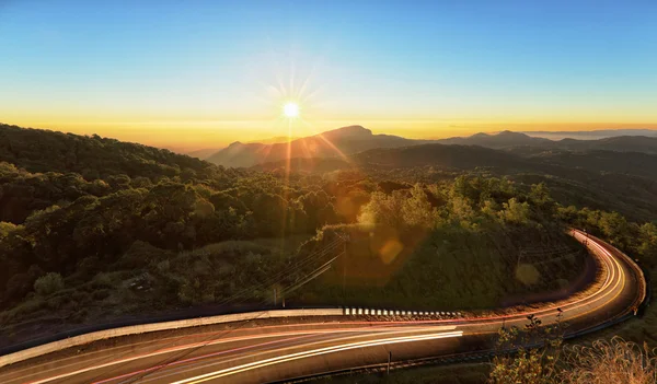 Doi Inthanon National park at sunrise Chiang Mai Thailand — Stock Photo, Image