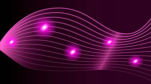 Rosa abstrakte Welle mit Lichtern im Hintergrund — Stockvektor