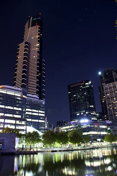 Distretto di Southbank di Melbourne di notte — Foto Stock