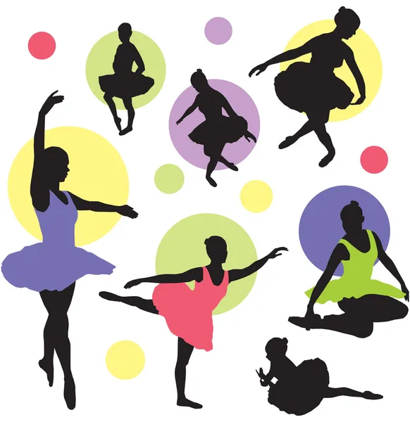 Set silhouettes de ballet vectoriel — Image vectorielle