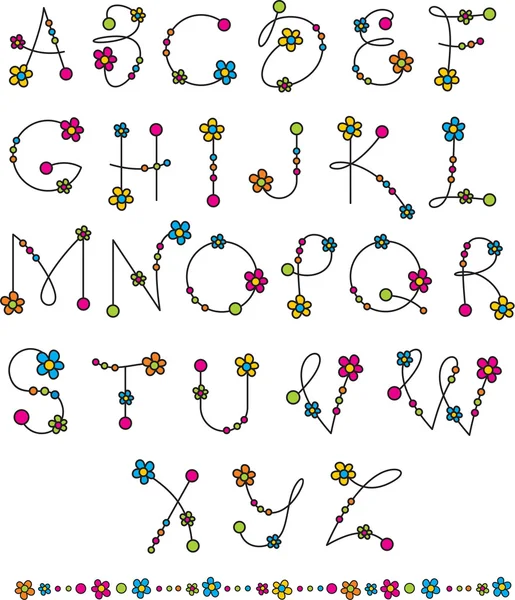 Blume lateinisches Alphabet — Stockvektor